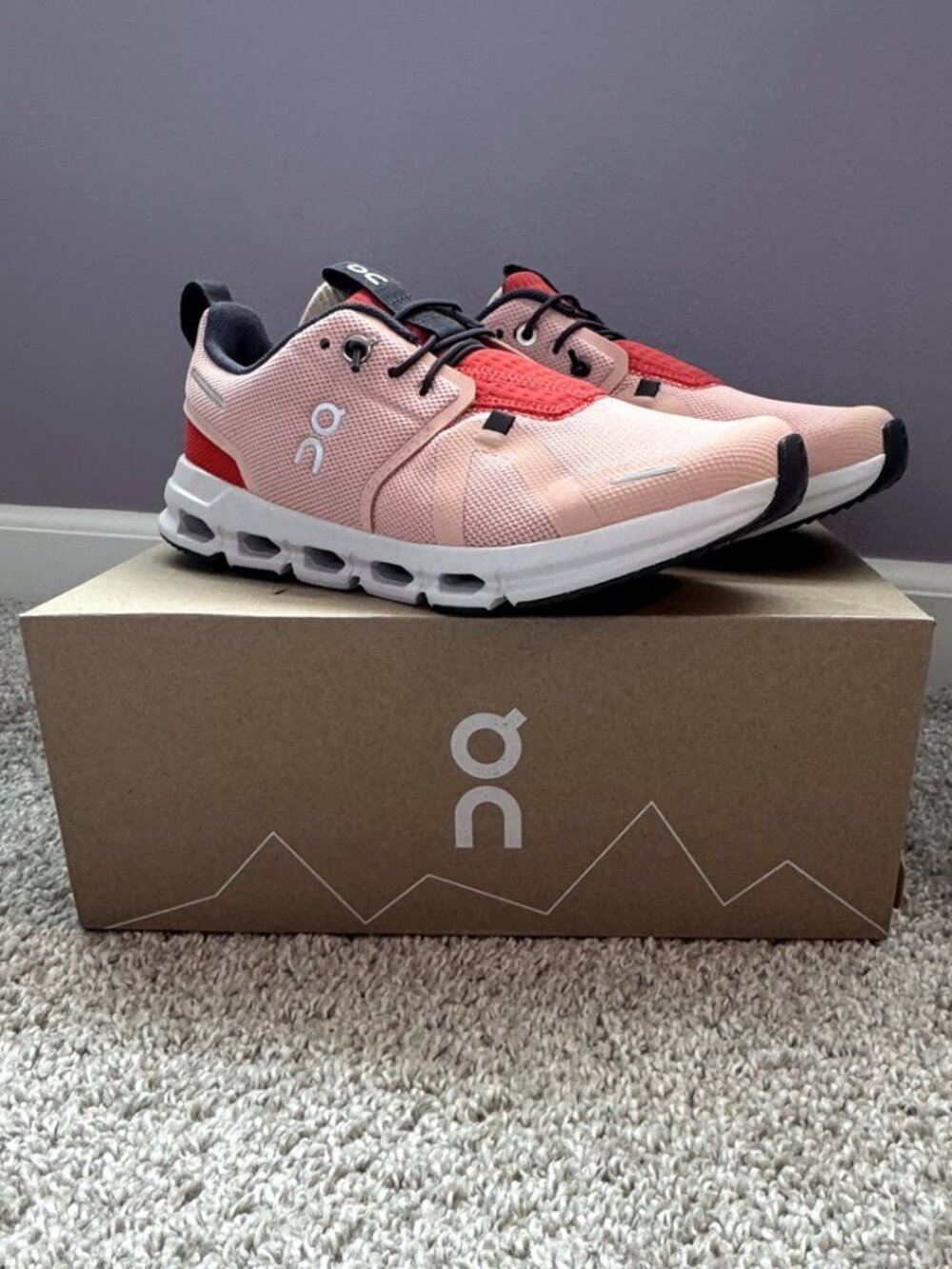 On Cloud Sky Kids Sneakers Youth 4.5 / Women's 6 Rose Red NWT